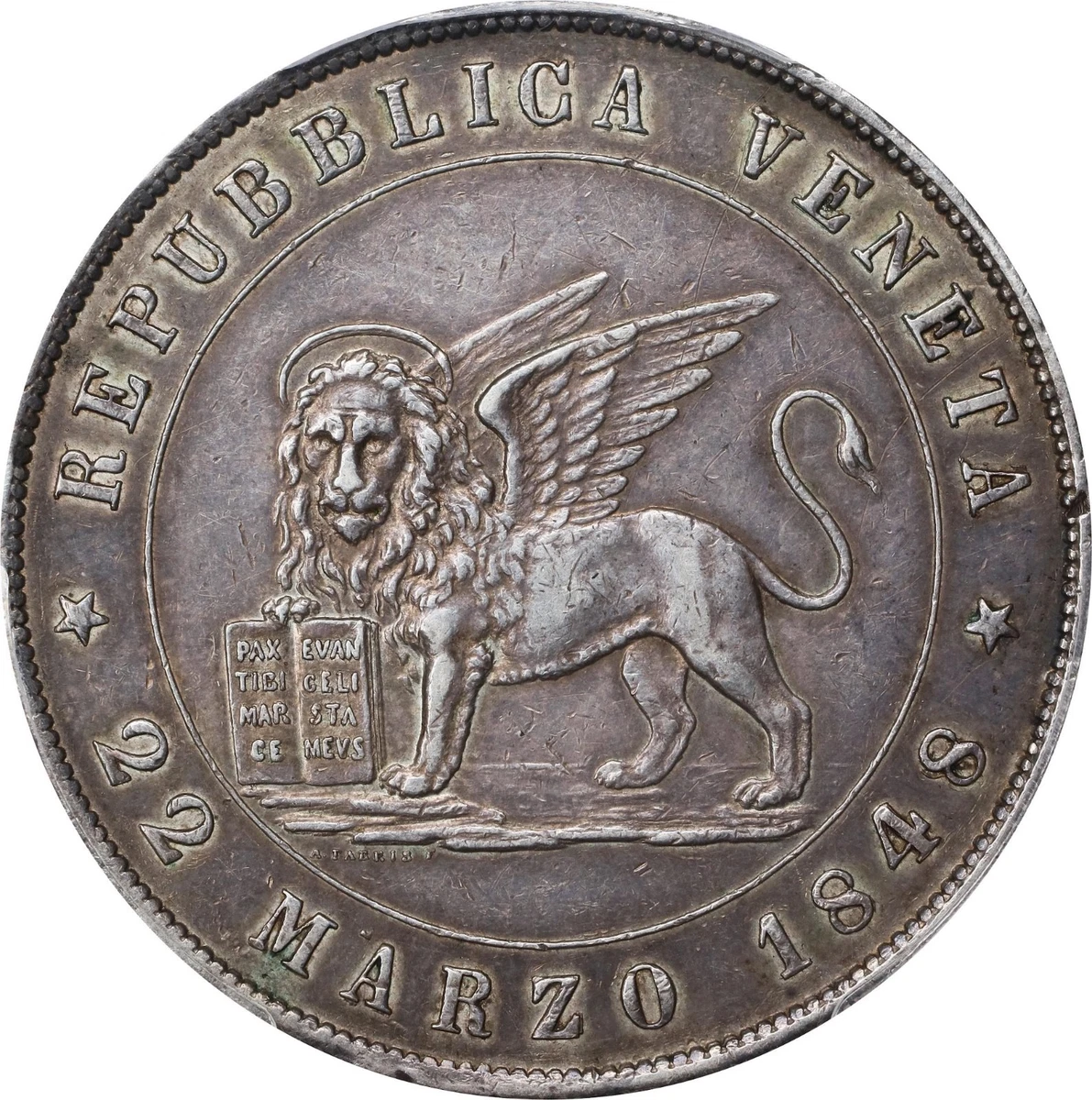 1848年 5リラ  5 Lire - Kingdom of Lombardy – Numista