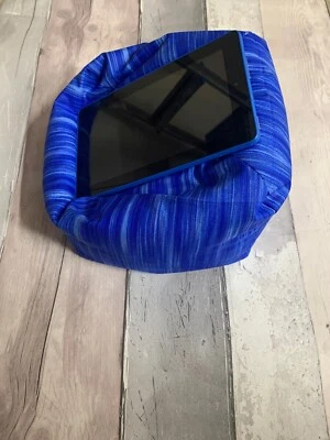 Blue - iPad tablet cushion Beanbag stand holder fits tablets kindle books - Image 1 of 4
