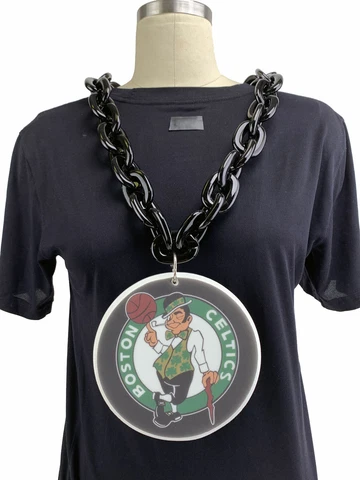 New NBA Boston Celtics BLACK Fan Chain Big Necklace Foam Cover