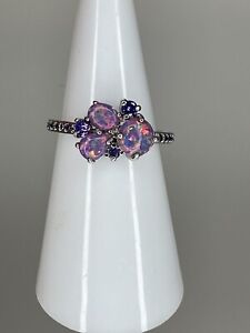 Bomb Party RBP5030 Size 6 Ring CLUSTERED SPARKLE STERLING CLUB Lilac Opal