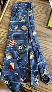 Tango Max Raab American Series Soccer Sports Nostalgia All Silk Necktie Tie - Picture 1 of 4
