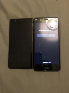 Two Nokia TA- 1020& TA-1024 Black 16GB 5.2" 13MP 2GB RAM Smartphone, For Parts - Afbeelding 1 van 3