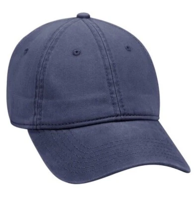 NEW NAVY BLUE GARMENT WASHED OTTO CAP 6 PANEL LOW PROFILE DAD HAT CURVED — 第 1/2 张图片
