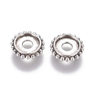 200Pcs Nickel Free Rondelle,Antique Silver Alloy Spacer Beads 10x2mm Hole 3mm - Picture 1 of 2