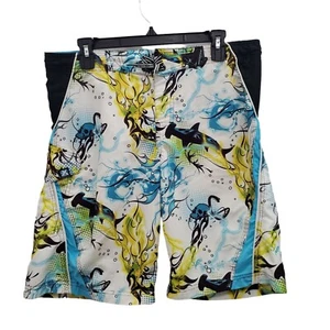 Zero Xposur Boy's Electric Shark Drawstring Waist Pull On 10.5" Swim Shorts L - Picture 1 of 10