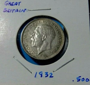 1932 Great Britain Silver Shilling George V KM 833 UK World Coin - Picture 1 of 5