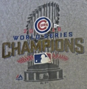  Chicago Cubs MLB 2016 World Series Champion Gray T Shirt Size XL - Picture 1 of 3