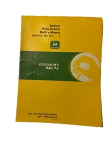 Libro manual del operador John Deere 20 Walk Behind cortacésped rotativo OMTY20800 - Imagen 1 de 4