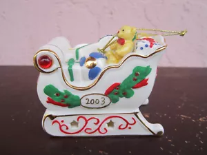 Addobbo natalizio slitta porcellana Holiday Treasures 2003 in vendita!!! - Foto 1 di 6