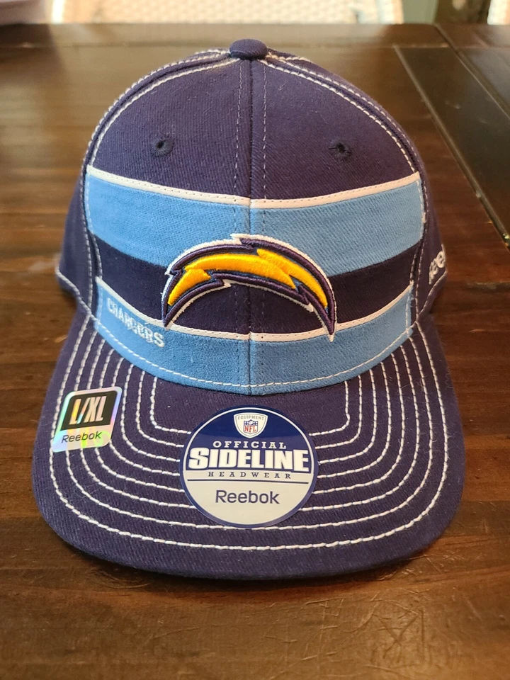 San Diego Charger Reebok flexfit Blue/Wht Hat draft sideline team cap SM/Med