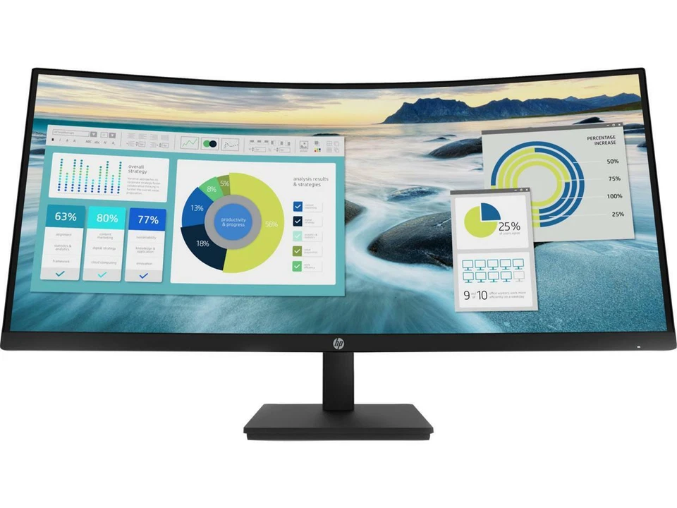 HP P34hc G4 21Y56AA#ABA 34" UWQHD 3440 x 1440 (2K) 100 Hz HDMI, DisplayPort, USB - Image 1 of 4