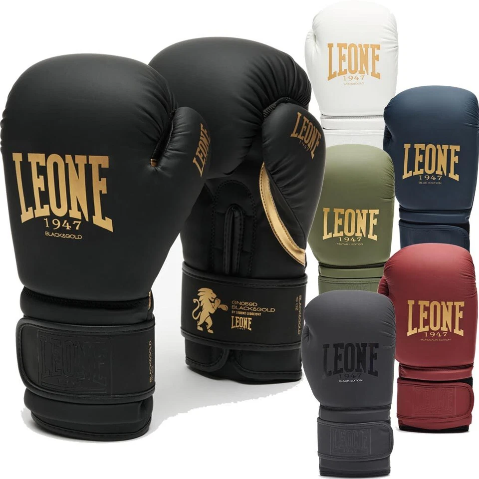 Leone 1947 Boxhandschuhe 10 12 14 16oz Schwarz Blau Weiß Rot Boxen Muay Thai MMA