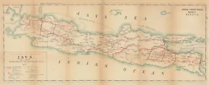 Mappa Java Official Tourist Bureau. Indie orientali olandesi. Indonesia c1917 vecchio - Foto 1 di 1