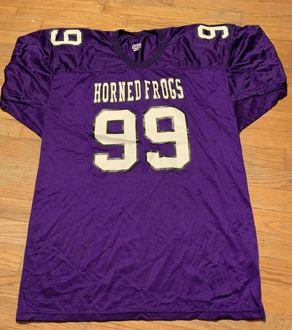 Gator Athletics Adult TCU HORNED FROGS Football Jersey Sz. Large NEW #99 BIG12 Cover