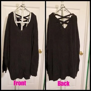 A.N.A Black Criss Cross Back Sweater Sz PXXL - Picture 1 of 5
