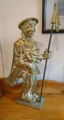 Old Vintage 16" Solid Brass Golf Caddy Boy Ornament/Doorstop. Great Display Piec - Image 1 of 4