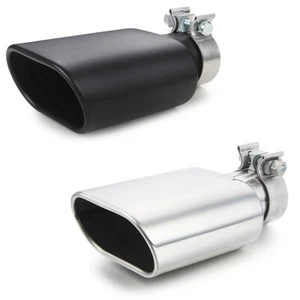 Square Exhaust Tip 2.5" Inlet Rectangle 3" x 5.5" Outlet 9.5" Long Clamp on - Bild 1 von 14
