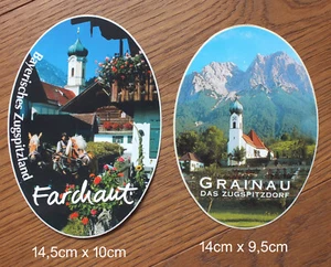 2 Sticker Aufkleber Grainau Farchant Bayerisches Zugspitze Zugspitzland - Picture 1 of 1