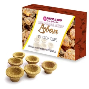 Natürlicher Loban Dhoop 24 Tassen Räucherstäbchen für Gottesdienst Om Pooja Shop - Bild 1 von 1