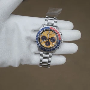 Seiko Prospex Speedtimer Pogue Solar Steel Bracelet Gold Dial Watch SSC947 New - Picture 1 of 19