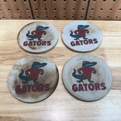 Vintage 80s Coaster Stone Florida Gators UF 4pc Set Absorbent Stone Hindostone - Image 1 of 4