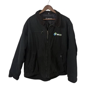 DRI DUCK CANVAS WORK JACKET Mens 2XL Logo MKEC Corduroy Collar Outdoor Quilted - Picture 1 of 10