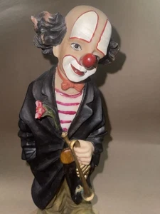 Clown 13,5 Zoll Statue mit Trompete Vintage  - Bild 1 von 7