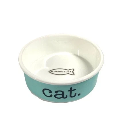 TIFFANY & Co. Gato Mascota Cuenco Plato de Alimentación Hueso Fino China 43071 + Bolsa de Regalo Foto 1 de 4
