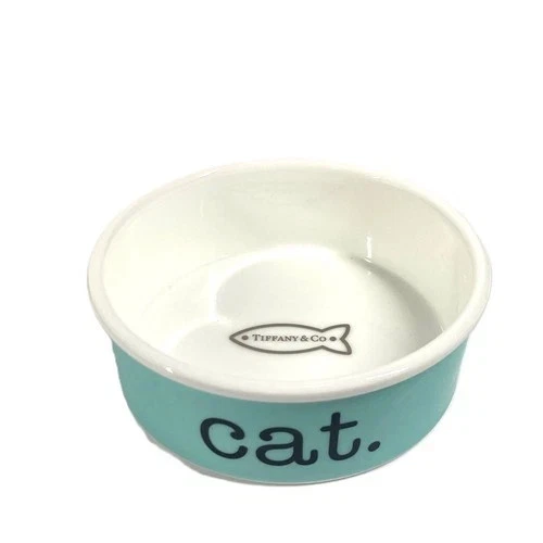 TIFFANY & Co. Gato Mascota Cuenco Plato de Alimentación Hueso Fino China 43071 + Bolsa de Regalo Foto 1 de 4
