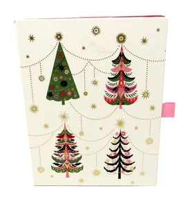 Molly & Rex 12 Cards & Envelopes in Book Box Christmas Trees 28567 Punch Studio - Picture 1 of 6