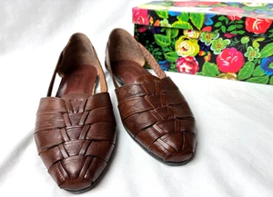 Vintage ~ Mootsies Tootsies Damenschuhe, braune Pantoletten Slipper Cutout flache Schuhe Größe 9 - Bild 1 von 9