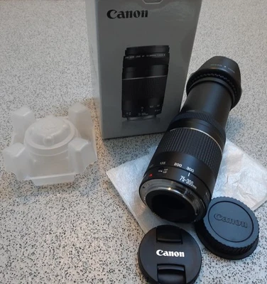 Boxed Canon EF 75-300mm 1:4-5.6 III Telephoto Zoom Lens for,- Canon Digital - Image 1 of 4