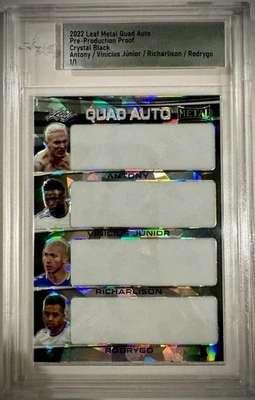 2022 Leaf Metal Antony Vinicius Junior Richarlison Rodrygo Brazil Proof 1/1 - Изображение 1 из 2