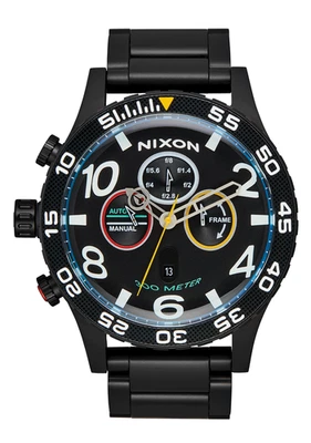NIXON 51-30 Chrono Fisheye Oversized Black 51mm Watch A1389-5319 - Image 1 of 4