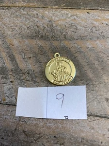 Vintage Medaillenanhänger Heilige Dymphna Christliches Medaillon - Betet für uns - - Bild 1 von 4