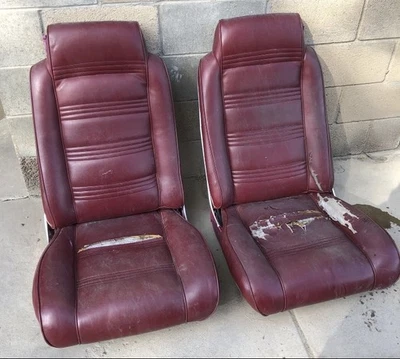 NO SHIP Chevrolet G Body Bucket Seats MONTE CARLO SS CUTLASS 442 BUICK REGAL RED - Image 1 of 4