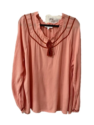 Blusa túnica New Directions XL Gauzy boho gitana renacimiento años 60 hippie campesina Foto 1 de 4