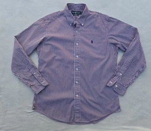 Ralph Lauren Hemd Herren Medium schwarz weiß gestreift Button Down Custom Fit - Bild 1 von 10