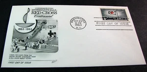 US Stamp FDC Scott# 1239 Red Cross Centennial 1963 Used PL60 - Picture 1 of 1