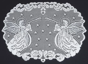 Lace Place Mat 15.25" X 21.50" White Alpine Angels Dining Room Wedding - Picture 1 of 2