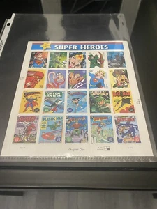 2005 DC Comics Super Heroes Full Sheet of Twenty .39 cents Postage Stamps - Picture 1 of 2