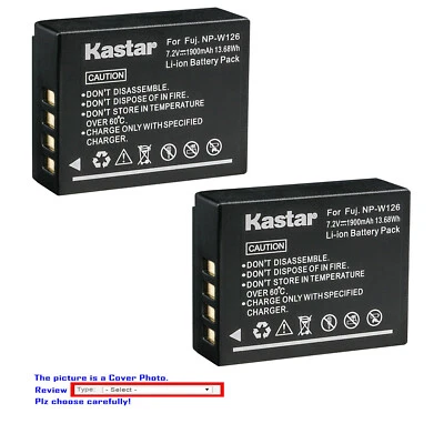 Kastar Battery Replacement Pack for Fujifilm NP-W126 NP-W126s & Fujifilm X100V