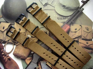 NATO G10 Khaki Brown Nylon Military Army PVD watch band strap IW SUISSE 18 20 22 - Picture 1 of 12