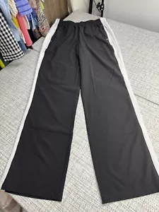 BOSTON PROPER Track Pants Black Side Stripe Pull On Straight Leg Pockets Size S - Picture 1 of 13