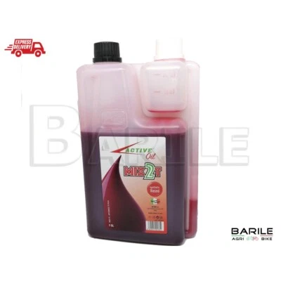ACTIVE SRL 1 Litro Olio Miscela 2 Tempi Sintetico Additivato Con Dosatore ACTIVE ITALIA