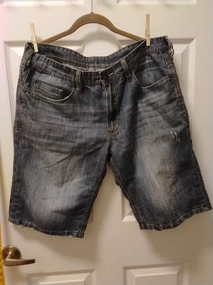 BUFFALO DAVID BITTON Faded Medium Wash Denim Jean Shorts Men's Size 36 - Image 1 of 4