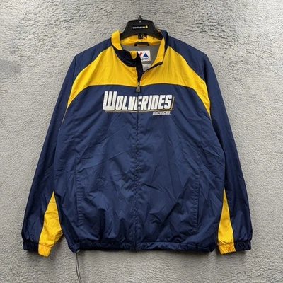 Vintage Michigan Wolverines Jacket Mens Large Basketball Majestic Coat NCAA - Image 1 of 4
