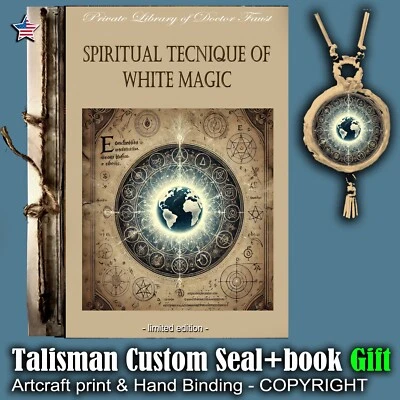 Antique Book Grimoire White Magic Esoteric Manuscript Egyptian Witchcraft Ritual - Image 1 of 4