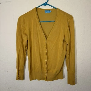 Cielo Cardigan Women’s Size Medium Yellow Button Up Long Sleeve - Picture 1 of 9
