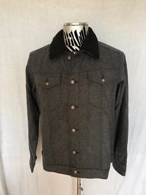 NEW Prana Pinnacle Jacket Mens Medium Wool Blend Sherpa Collar Charcoal NWT $149 Foto 1 de 4